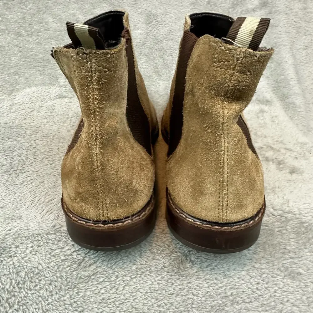 Aiden & Mason Chelsea‎ Boots Mens 10 Taupe Suede Good Pull On Elastic Goring